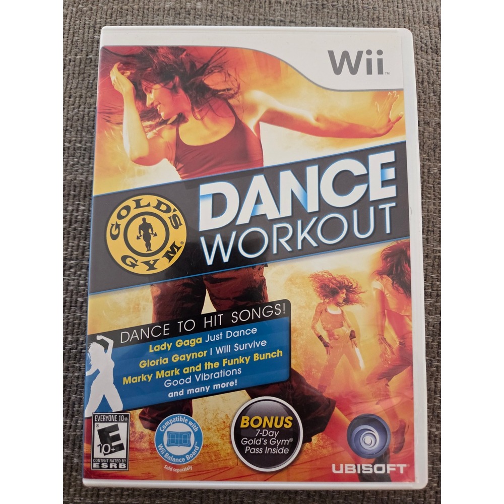 Golds Gym Dance Workout Nintendo Wii Ubisoft Fitness Game with Manual CIB